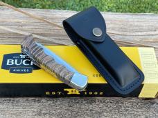 BUCK 110 FOLDING HUNTER BROWN MAMMOTH TOOTH WITH FINGERS LEROY REMER CUSTOM KNIFE #8
