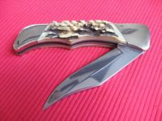 Vintage EXPLORER Solingen GERMANY Stag Switchblade Knife