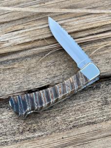 BUCK 110 FOLDING HUNTER BROWN MAMMOTH TOOTH CUSTOM LEROY REMER #9