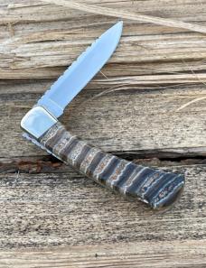 BUCK 110 FOLDING HUNTER BROWN MAMMOTH TOOTH CUSTOM LEROY REMER #9
