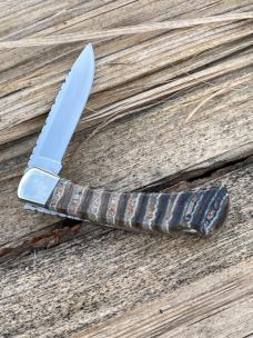 BUCK 110 FOLDING HUNTER BROWN MAMMOTH TOOTH CUSTOM LEROY REMER #9