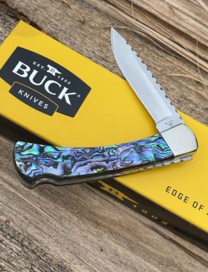 BUCK 110 FOLDING HUNTER PAUA SHELL LEROY REMER CUSTOM KNIFE 6