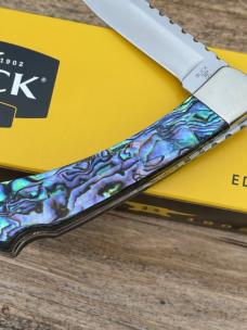 BUCK 110 FOLDING HUNTER PAUA SHELL LEROY REMER CUSTOM KNIFE #6