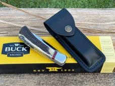 BUCK 110 FOLDING HUNTER ELK HORN WITH BLOODY JASPER INLAYS LEROY REMER CUSTOM KNIFE #7