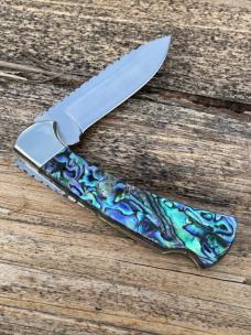 BUCK 112 RANGER PAUA SHELL LEROY REMER CUSTOM KNIFE #10