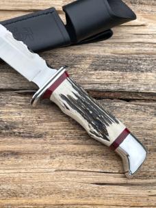  LEROY REMER BUCK 119 ALUMINUM GUARD AND BUTT SAMBAR STAG W/BLOODY JASPER INLAYS #14