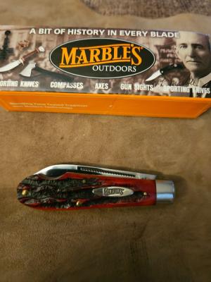 Marbles Easy Open Red Bone Stag 