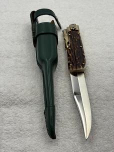 Hubertus Stag Handle Folding Knife Made In Solingen Germany 