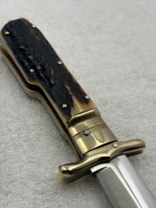 Hubertus Stag Handle Folding Knife Made In Solingen Germany 