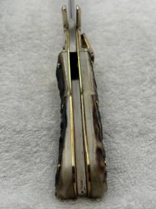 Hubertus Stag Handle Folding Knife Made In Solingen Germany 