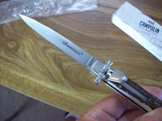 A.G.A. Campolin Italian 9" Dominus Genuine Stag/Antler Swedgey Blade UNUSED W/Orig. Box