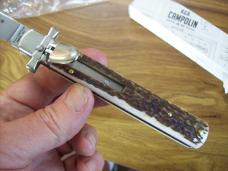 A.G.A. Campolin Italian 9" Dominus Genuine Stag/Antler Swedgey Blade UNUSED W/Orig. Box