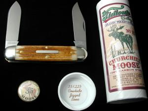 Great Eastern Cutlery GEC Cowhide Jigged Bone Moose Knife Made in USA 351225