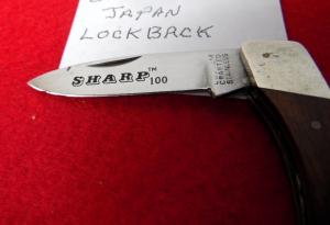 CUSTOM CRAFTED JAPAN SHARP 100 LOCKBACK WOOD SCALES PRE-OWNED LIGHTLY USED OLDER KNIFE