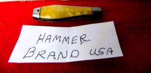 VERY VINTAGE 1940s HAMMER BRAND BOWLING PIN SHAPED KNIFE 2" CLOSED WITH HALF STOP & A BIT OF EDGE