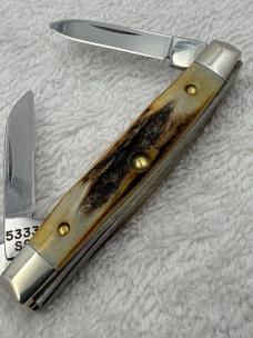 Case XX 1992 3 Blade Stag Handle Stockman Pattern 5333 SS Made In USA