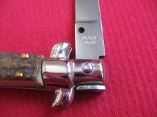 Vintage 8" Stag Flat Ground BLADE ITALIAN STILETTO Switchblade Knife