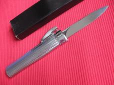 Older Chrome Plated Gravity Machined Handle OTF Knife