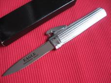 Older Chrome Plated Gravity Machined Handle OTF Knife