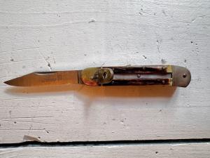 Hubertus Solingen Stag handle automatic knife