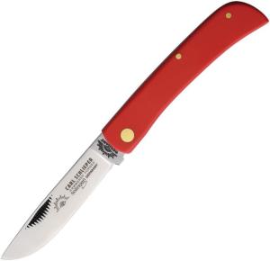 GERMAN EYE BRAND - CLODBUSTER JR - ETCHED BLADE - 3 58quot CLOSED LENGTH - RED SYNTHETIC HANDLES