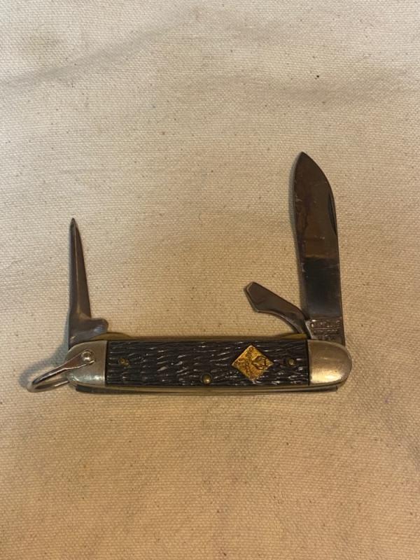 Vintage Camillus Cub Scout BSA Pocketknife – 3-Blade – Jigged Delrin – 3 3/8” Closed