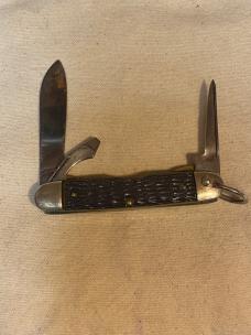 Vintage Camillus Cub Scout BSA Pocketknife – 3-Blade – Jigged Delrin – 3 3/8” Closed