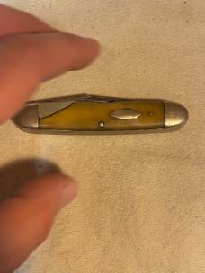 Vintage High Carbon Steel USA 4-Blade Pocketknife – Horn Scales – Spiral Punch – 3-5/8” Closed