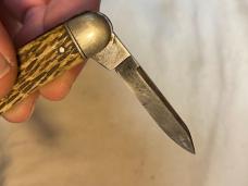 Shapleigh Diamond Edge Serpentine Stockman – DE Shield – Jigged Horn, Broken Blade & Missing Back Sc