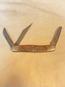 Western Serpentine Stockman – Model 742 – Jigged Bone – 3-Blade – 3-7/8” Closed