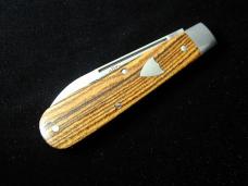 Great Eastern Cutlery GEC Smooth Mexican Bocote Wood Boys Badge Knife NIT Made in USA 152125STL