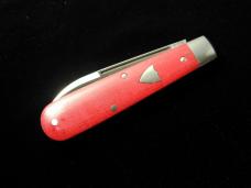 Great Eastern Cutlery GEC Smooth Red Linen Micarta Boys Badge Knife NIT Made in USA 152125STL
