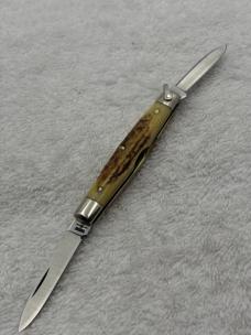 Case XX 1980 10 Dot 2 Blade Stag Handle Small Pocket Knife Pattern 5204R SSP (#88)