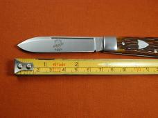Great Eastern Cutlery GEC Antique Autumn Jigged Bone Boys Badge Knife NIT Made in USA 152125STL