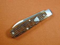Great Eastern Cutlery GEC Antique Autumn Jigged Bone Boys Badge Knife NIT Made in USA 152125STL