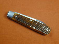 Great Eastern Cutlery GEC Antique Autumn Jigged Bone Boys Badge Knife NIT Made in USA 152125STL