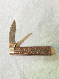 Vintage E.C. Simmons Keen Kutter Pocket Knife – Jigged Bone – 2-Blade Jack Knife – 3 3⁄8” Closed