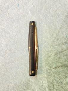 Vintage KA-BAR Union Cutlery 2-Blade Serpentine Jack Knife – Olean, NY – 2 ⅝” Closed – Black Scales