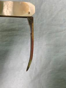 Vintage 2-Blade Pen Knife – Mother-of-Pearl Handles – 2 1⁄8” Closed – Nail File & Pen Blade – Nickel