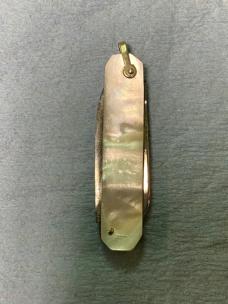 Vintage 2-Blade Pen Knife – Mother-of-Pearl Handles – 2 1⁄8” Closed – Nail File & Pen Blade – Nickel