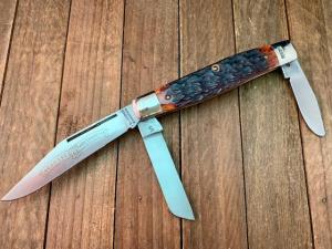 Schrade Walden Wostenholm Sheffield England Stockman Brown Jigged Bone DO