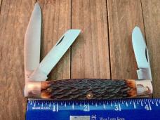 Schrade Walden Wostenholm Sheffield England Stockman Brown Jigged Bone D.O. 