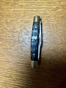 Three Blade Brass & Ebony Folding Pocket Knife