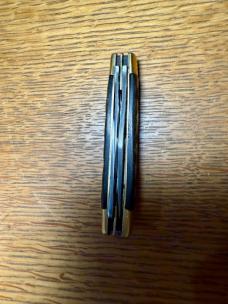 Three Blade Brass & Ebony Folding Pocket Knife