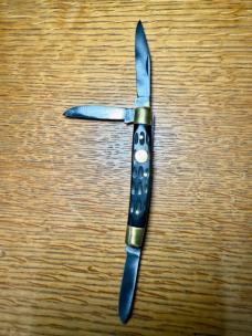 Three Blade Brass & Ebony Folding Pocket Knife