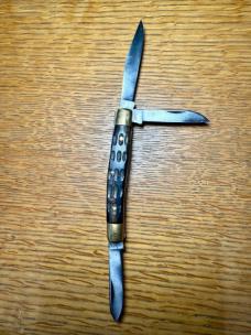 Three Blade Brass & Ebony Folding Pocket Knife