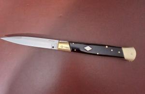 12quot ANTONIO CONTINI quotSOLID BLACKquot BUFFALO HORN ITALIAN SWITCHBLADE NEW