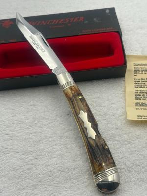 Winchester Trademark W15 1950 Stag 1 Blade Lockback Made In USA In 1989 New In Box