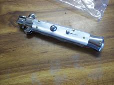 Vintage Italian Inox Italy Stiletto Kriss Automatic Swivel Bolster White Pearlex Handles Beauty!