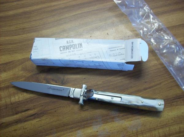A.G.A. Campolin Italian 9" Dominus Brazilian Beautiful Honey Horn Swedgey Blade UNUSED W/Orig. Box A.G.A. Campolin Italian 9" Dominus Brazilian Beautiful Honey Horn Swedgey Blade UNUSED W/Orig. Box